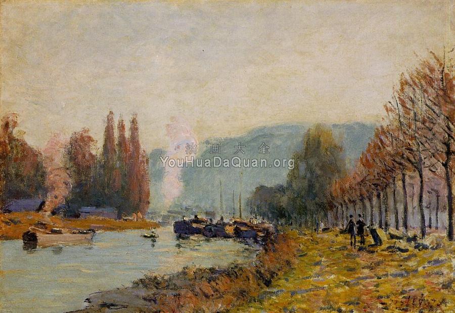 The Seine at Bougival - 阿尔弗莱德·西斯莱